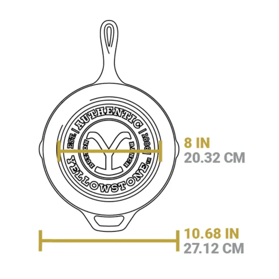 Sartén redonda de hierro fundido Skillet 26 cm Yellowstone Lodge