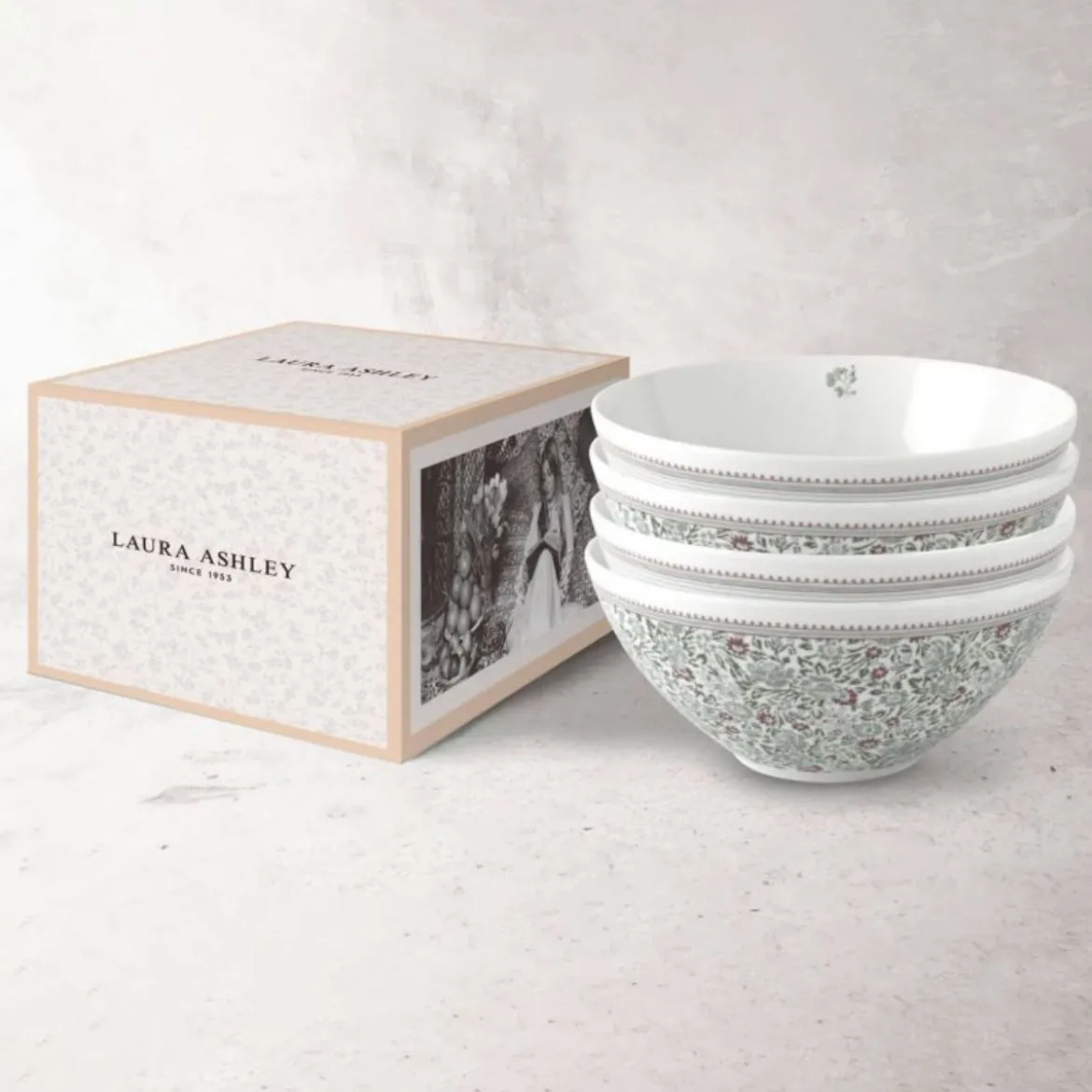 Set de 4 boles de porcelana Wild Clematis Laura Ashley
