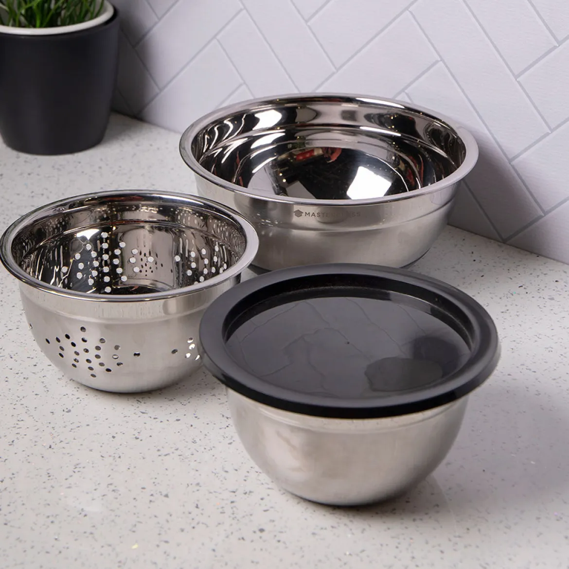 Set de boles y colador inox Masterclass de KitchenCraft