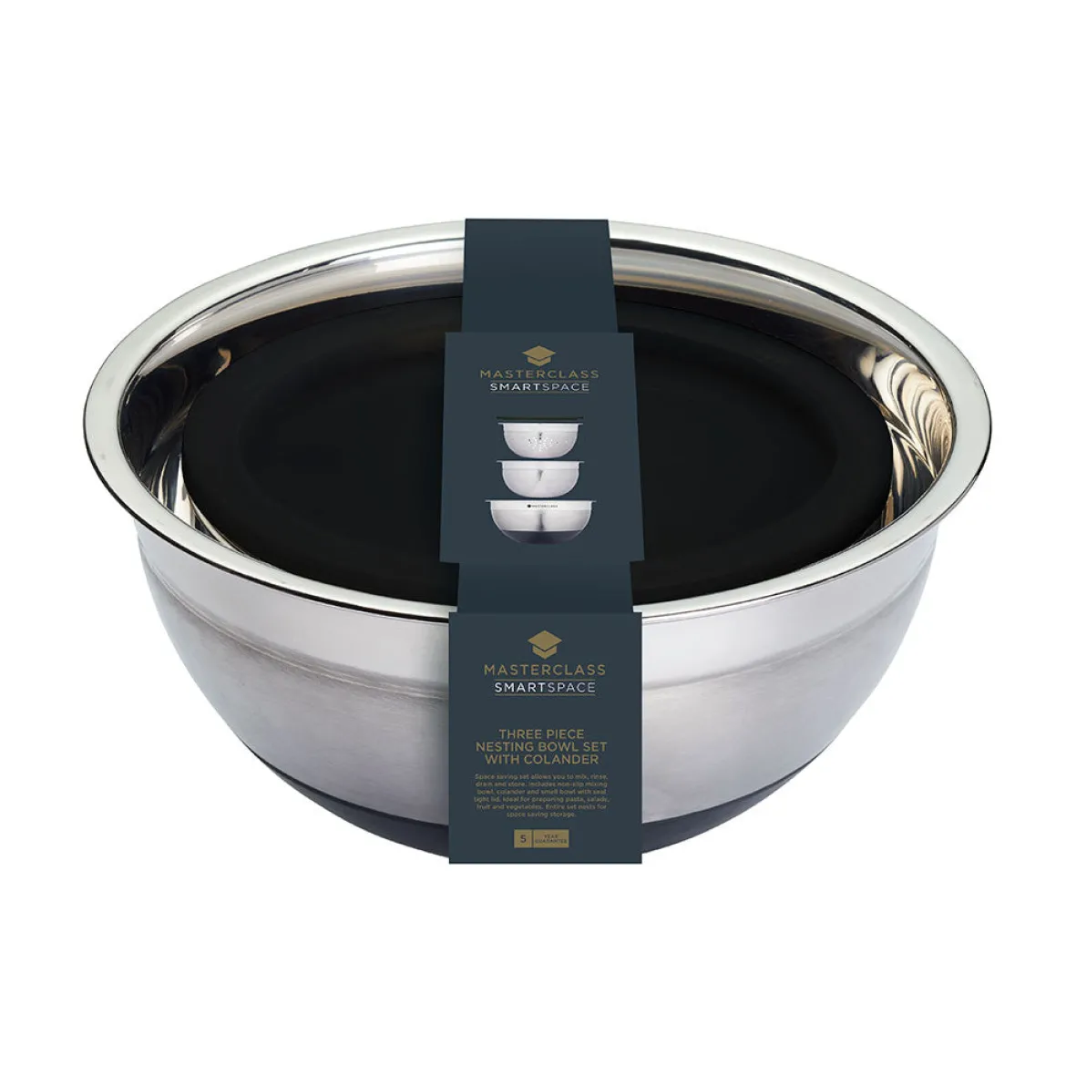Set de boles y colador inox Masterclass de KitchenCraft