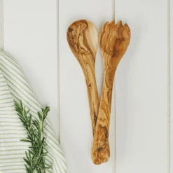 Set de 2 cubiertos para la ensalada de madera de olivo Selbrae