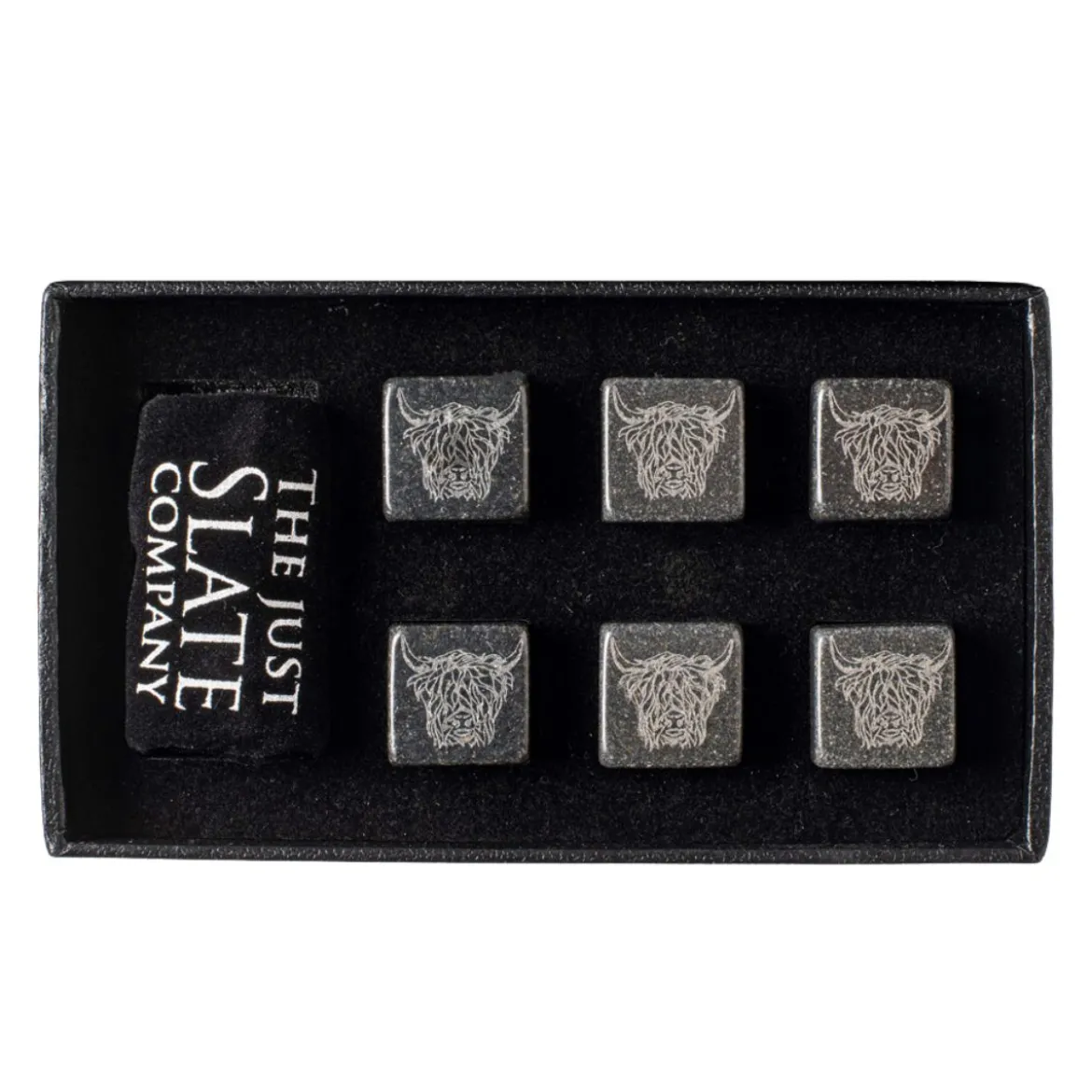 Set de 6 cubitos de piedra con funda Selbrae