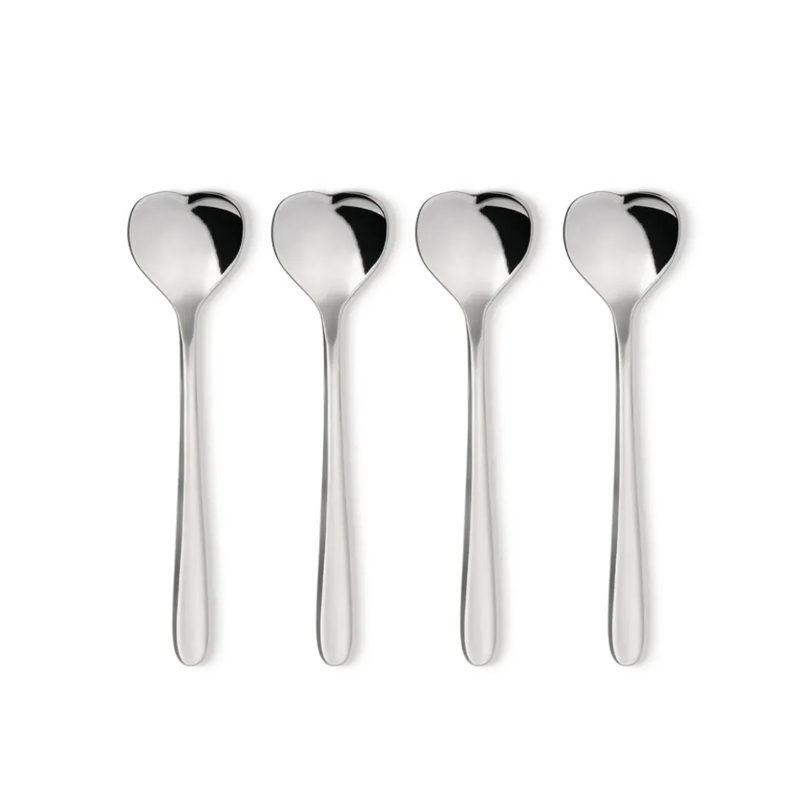 Set de 4 cucharillas de café con forma de corazón Love Caffe Alessi