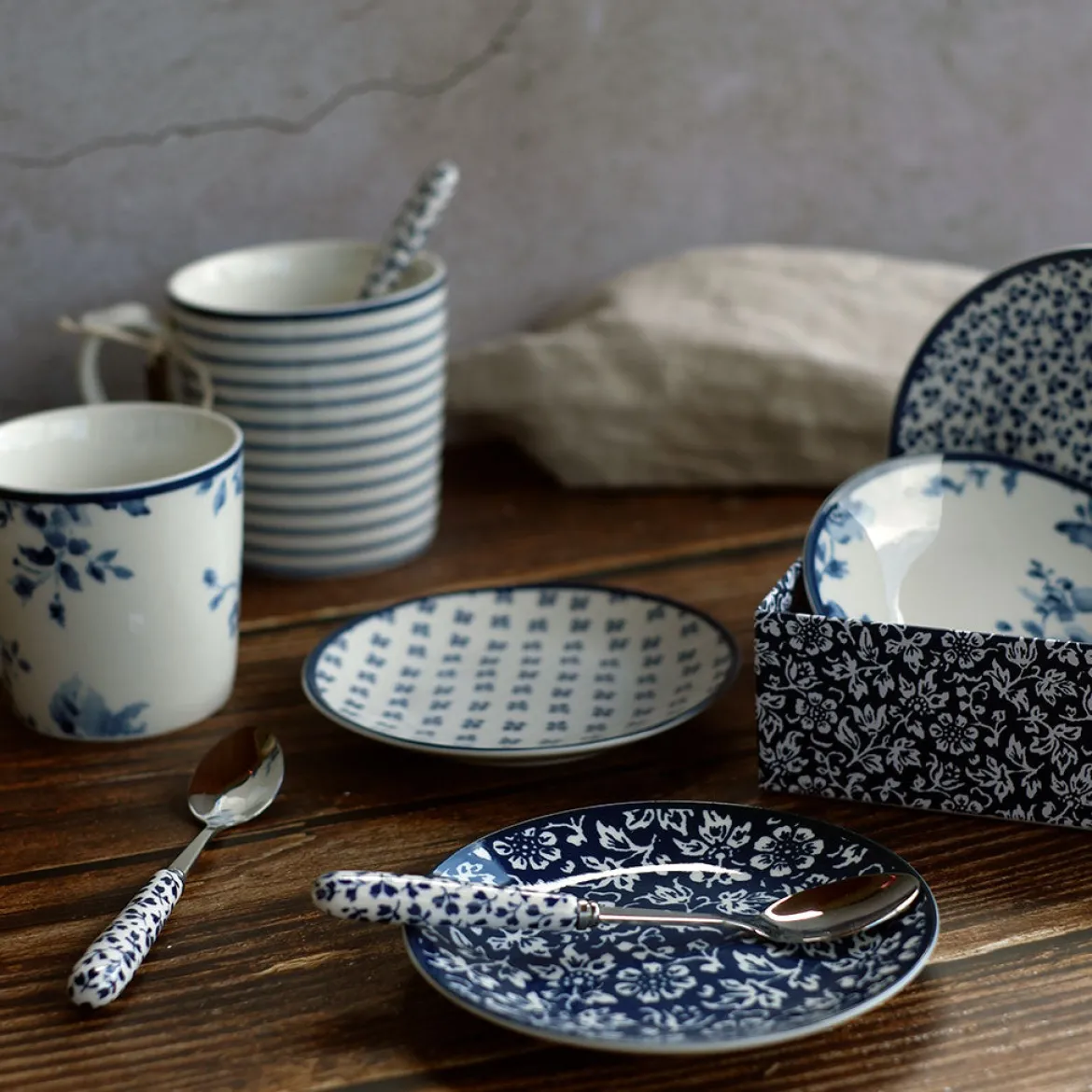 Set de 4 cucharillas Floris Laura Ashley