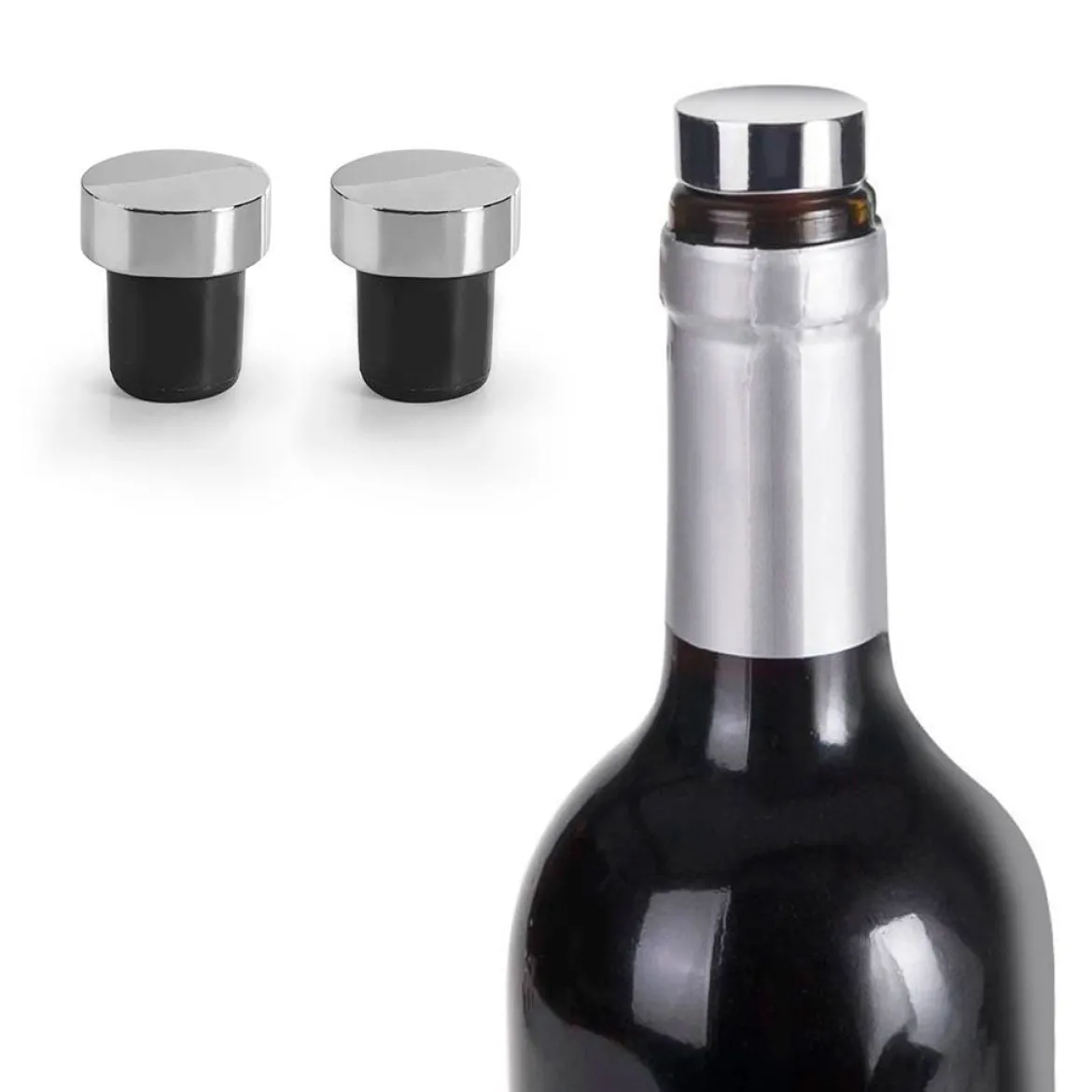 Set de dos tapones para vino Luxe de Ibili