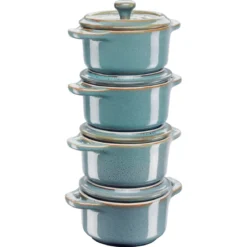 Set de 4 mini cocottes cerámicas Staub