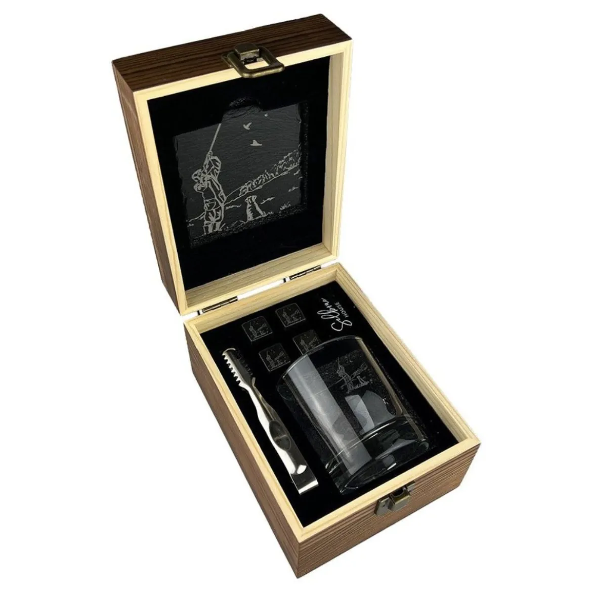 Set de 5 piezas para whisky y licores con caja de madera Selbrae