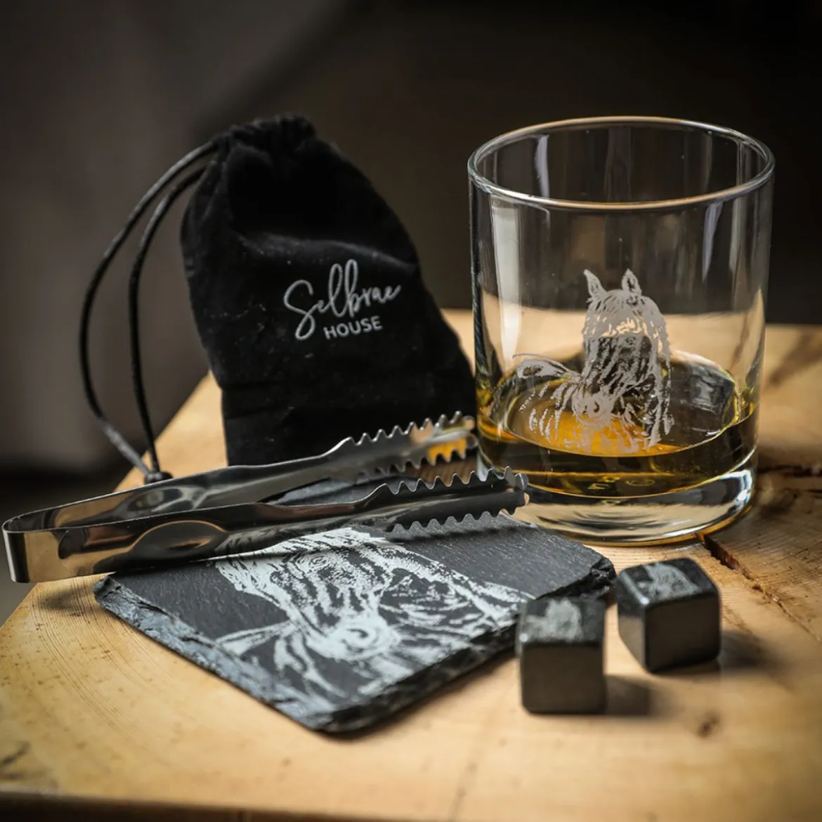 Set de 5 piezas para whisky y licores con caja de madera Selbrae