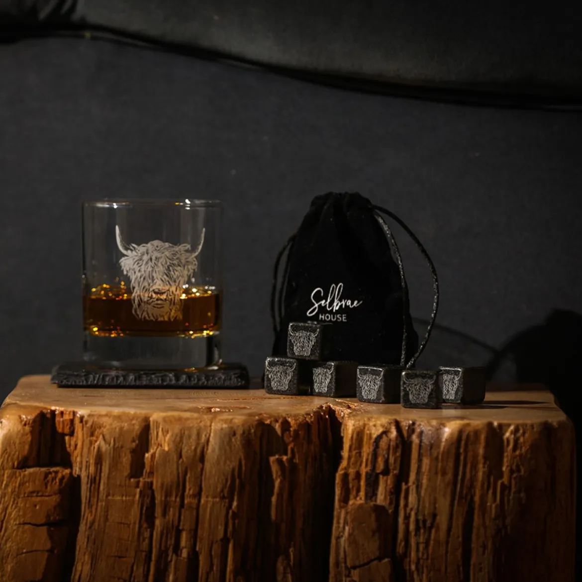 Set de 5 piezas para whisky y licores con caja de madera Selbrae