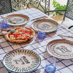 Set de 4 platos de porcelana para pizza Love Andrea Fontebasso Tognana