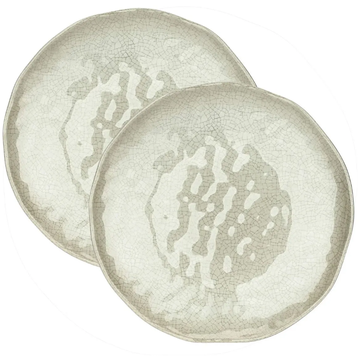 Set de 2 platos de postre de melamina Atmosfera Tortora Rose & Tulipani