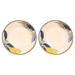 Set de 2 platos hondos de melamina Limù Rose & Tulipani