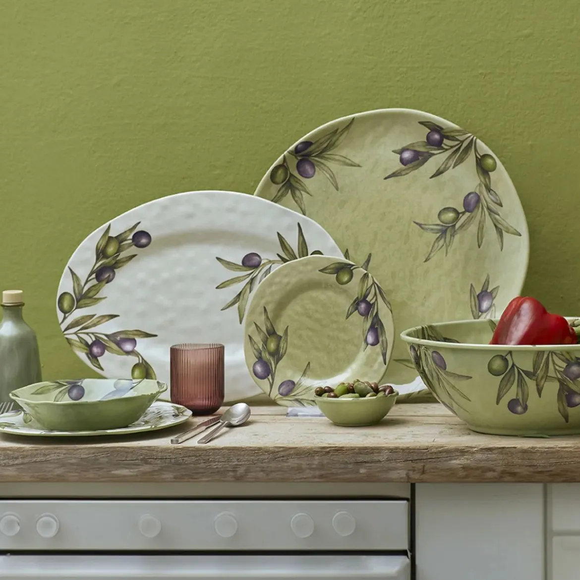 Set de 2 platos planos de melamina Olyvia Rose & Tulipani