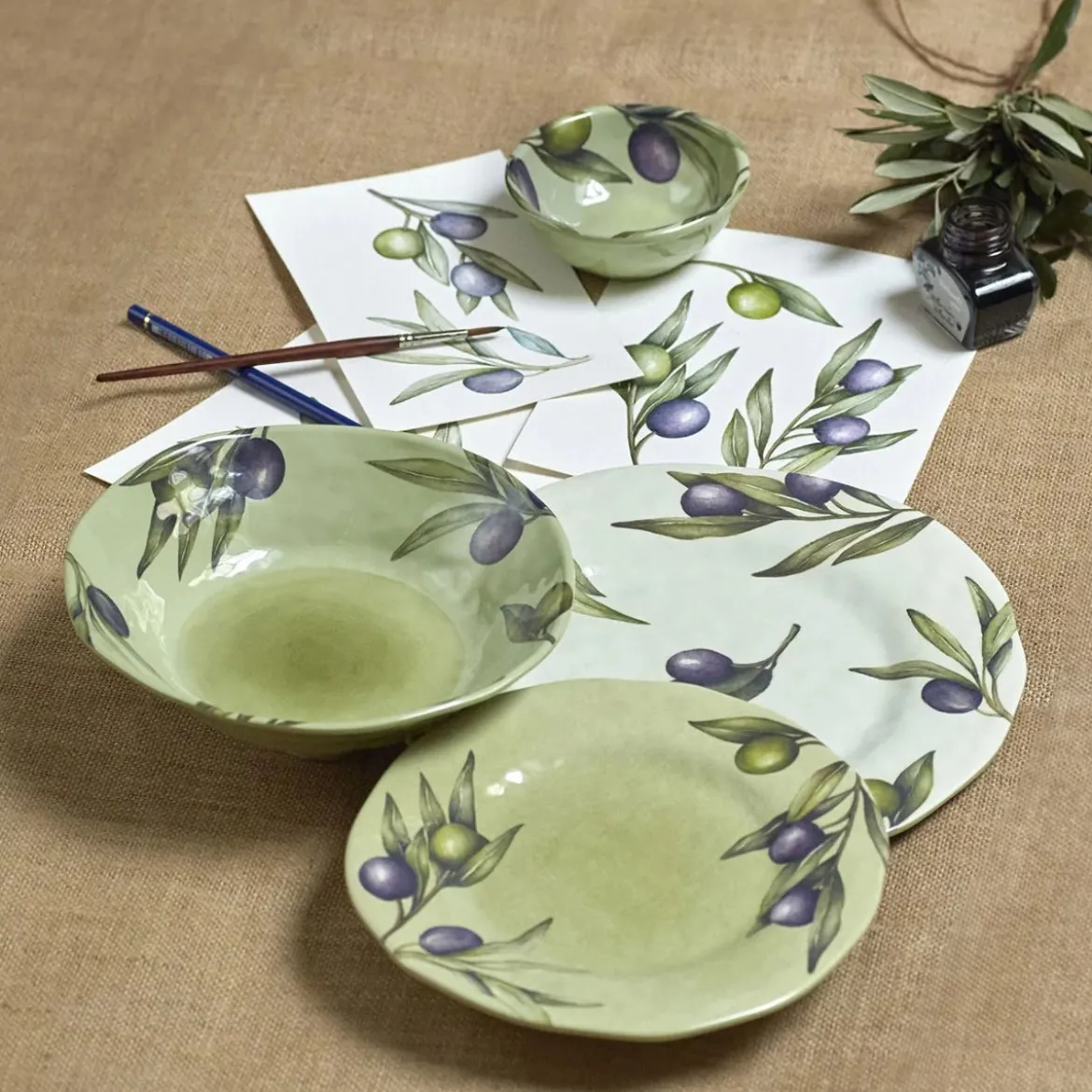 Set de 2 platos planos de melamina Olyvia Rose & Tulipani