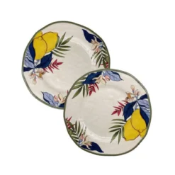 Set de 2 platos planos de melamina Limù Rose & Tulipani