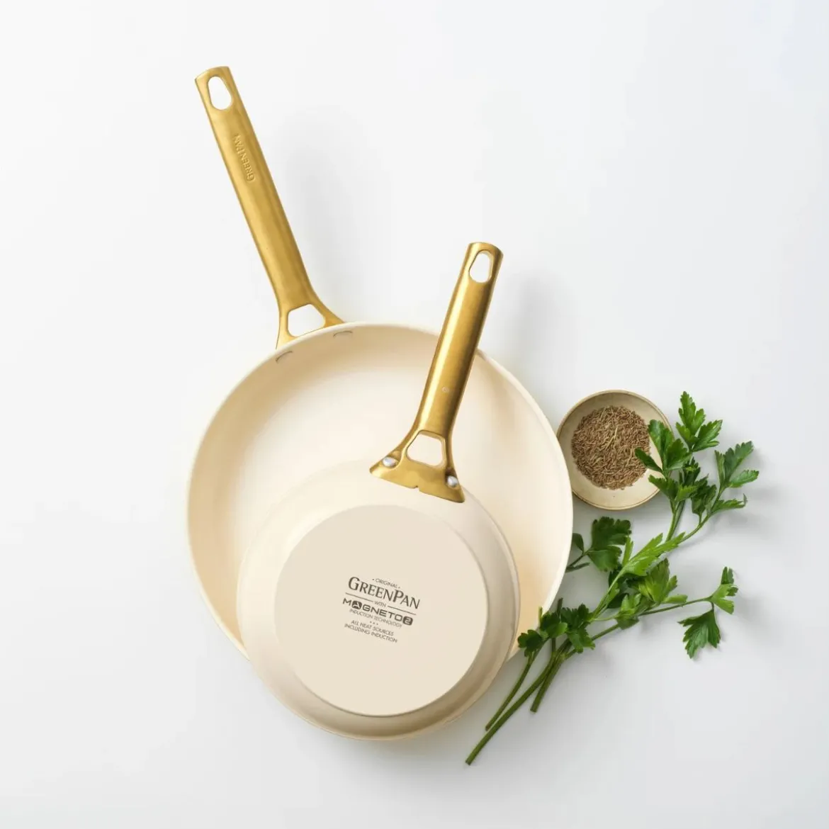 Set de 2 sartenes cerámicas Padova Cream White GreenPan