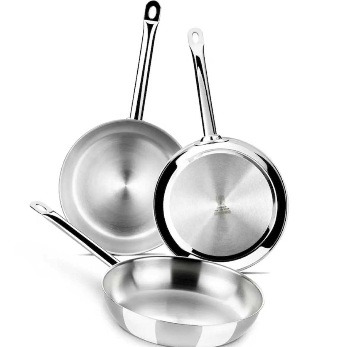 Set de 3 sartenes de acero inoxidable Profesional Bra
