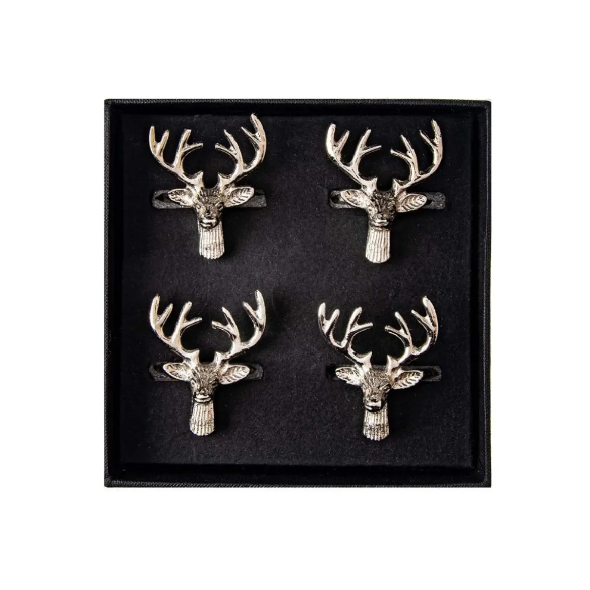 Set de 4 servilleteros de acero inoxidable Selbrae