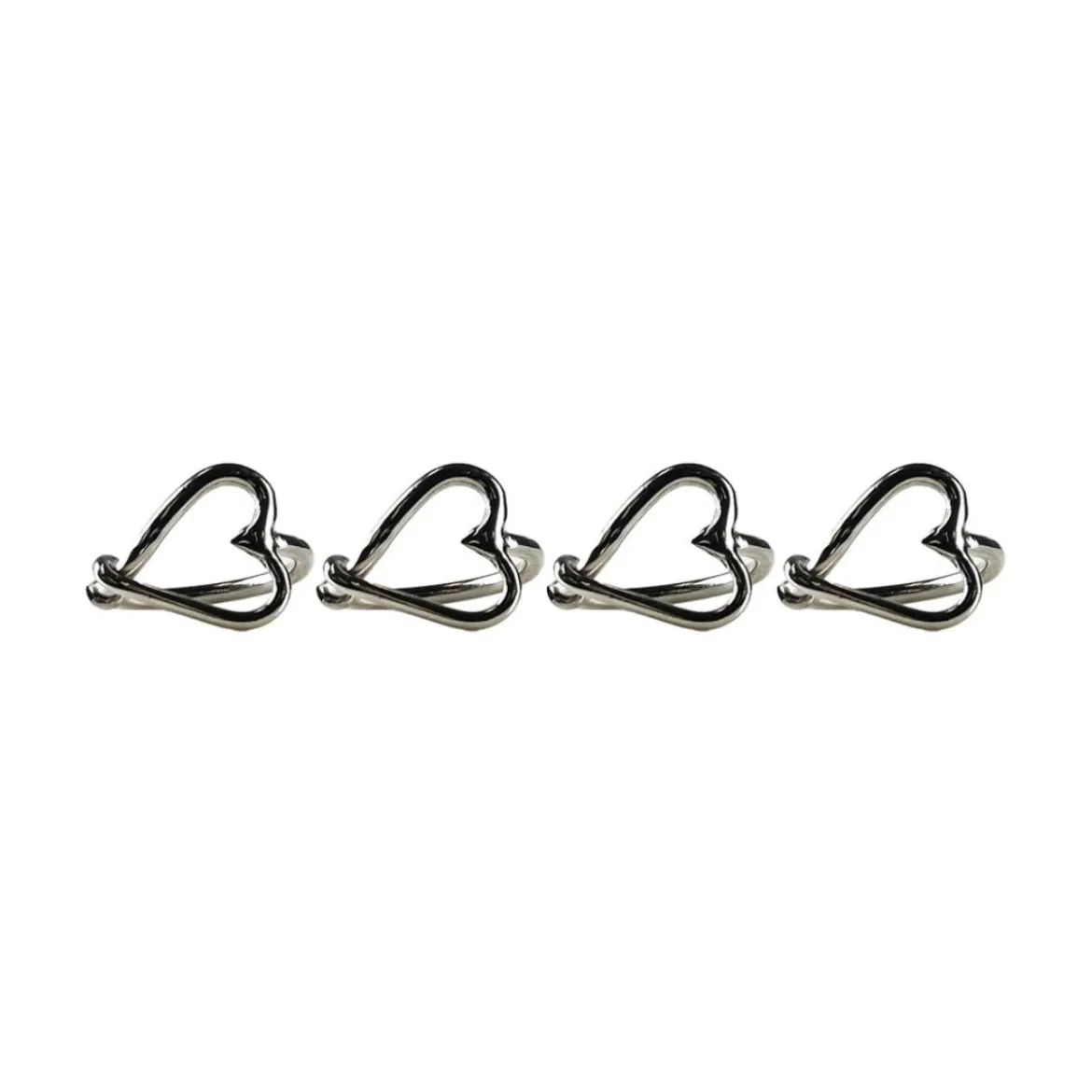Set de 4 servilleteros de acero inoxidable Selbrae