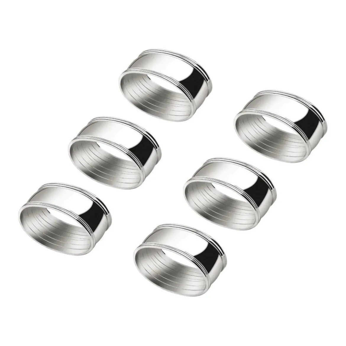 Set de 6 servilleteros de acero inoxidable Oval Zilverstad