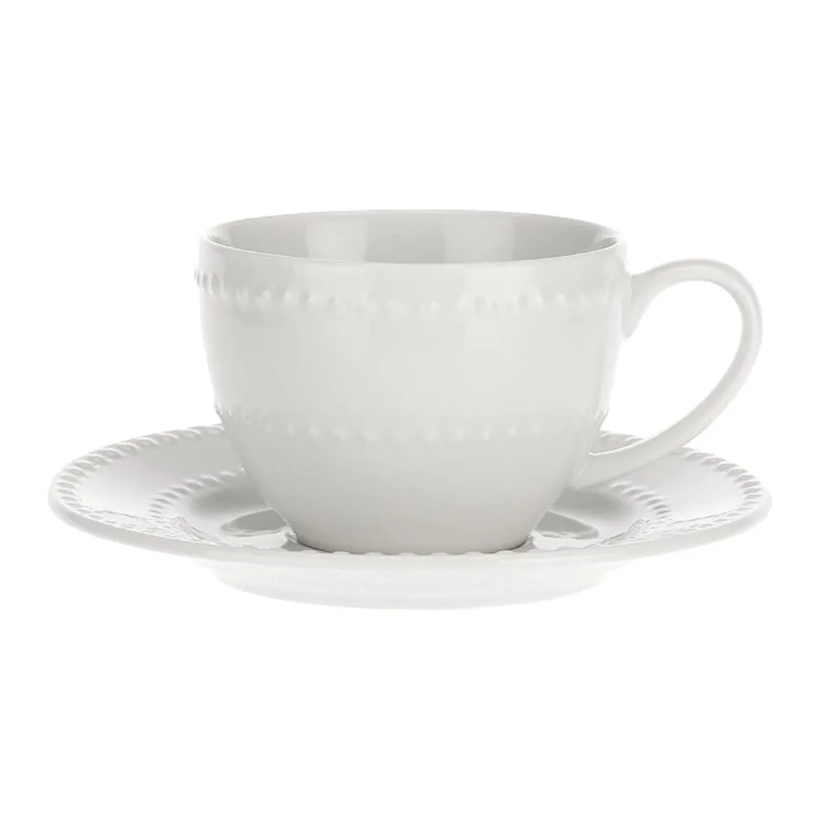Set de 6 tazas con plato de porcelana Collina La Porcellana Bianca