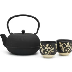 Set de té con tetera de hierro fundido y 2 tazas de porcelana Sichuan Bredemeijer