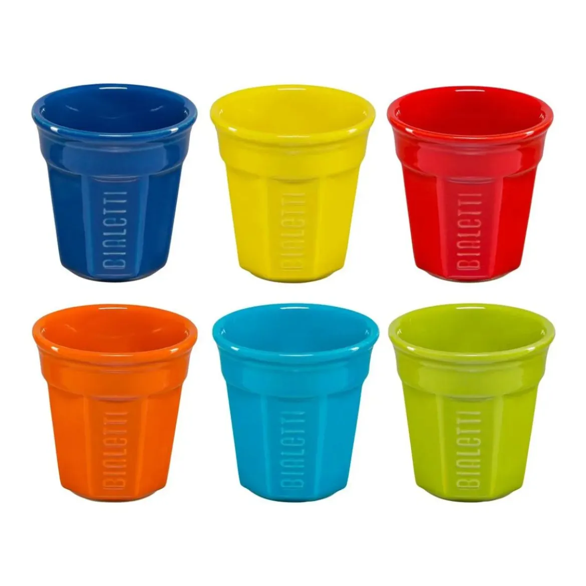 Set de 6 vasos octogonales multicolor Bialetti