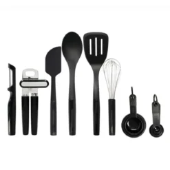 Set 15 utensilios de cocina negros KitchenAid