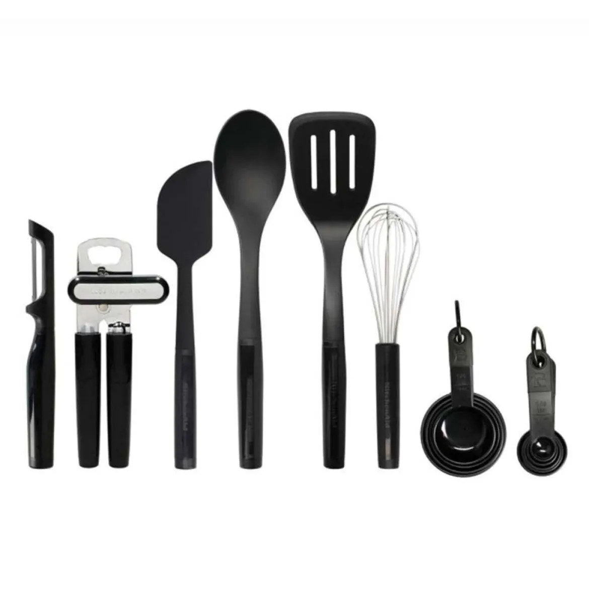 Set 15 utensilios de cocina negros KitchenAid