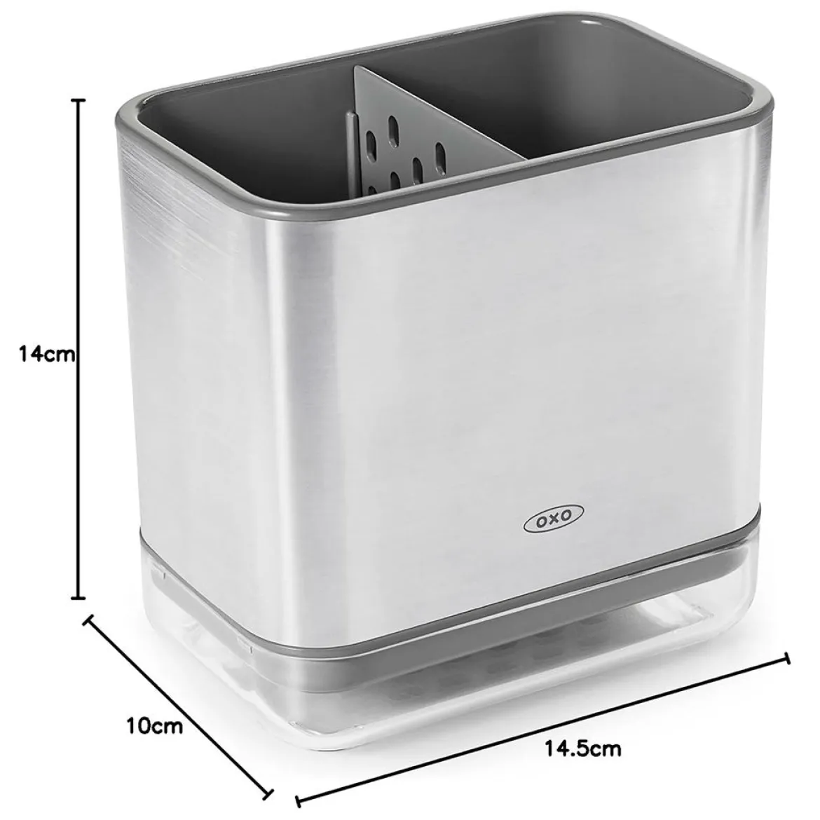 Soporte para cepillos y estropajos de acero inoxidable OXO