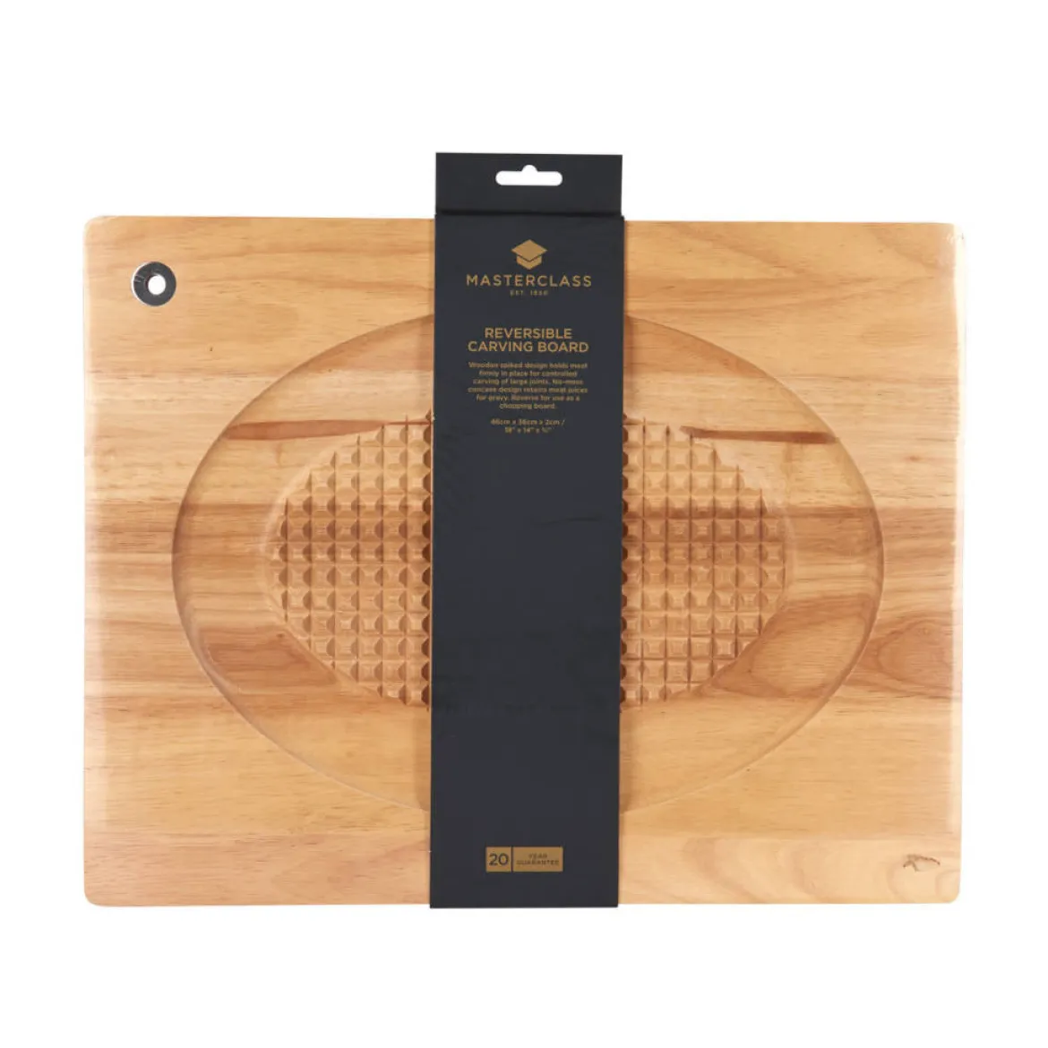 Tabla de madera reversible KitchenCraft MasterClass para carne y corte