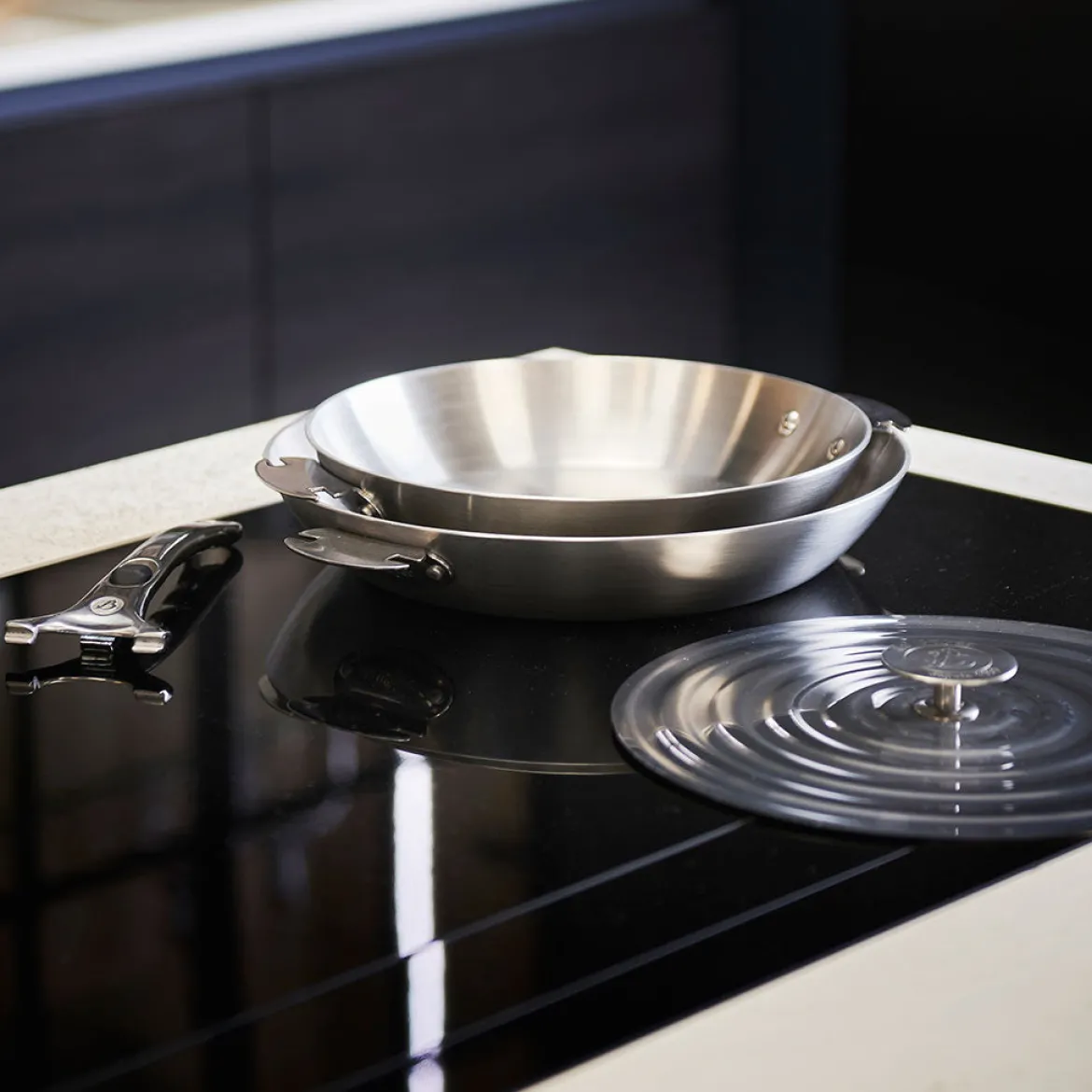 Tapa universal inox De Buyer para sartenes, ollas y paelleras