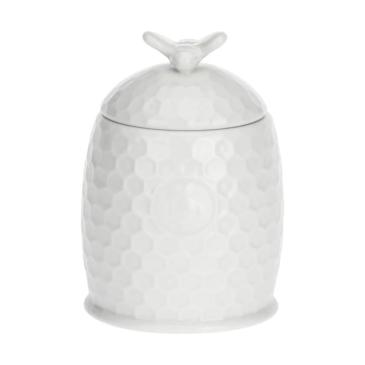Tarro para la miel de porcelana con cuchara de madera Aperegina La Porcellana Bianca