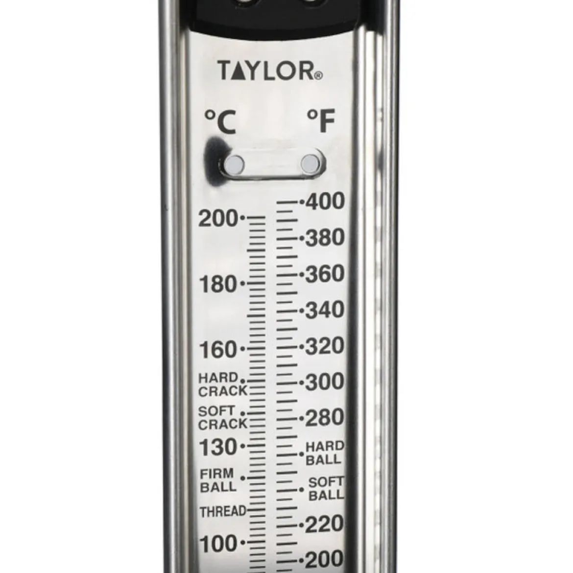 Termómetro para azúcar y frituras de acero inox, con clip de Taylor