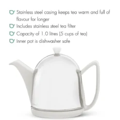 Tetera cerámica con carcasa aislante de inox Cosy® Manto Bredemeijer