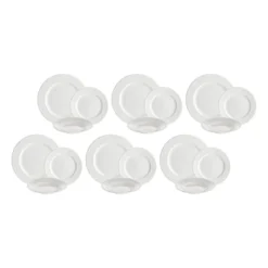 Vajilla de 18 piezas de porcelana Collina La Porcellana Bianca