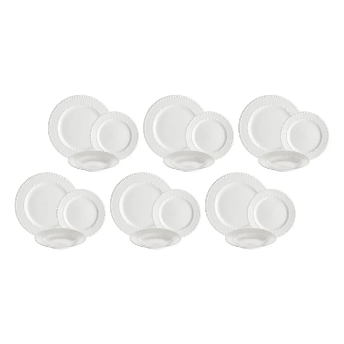 Vajilla de 18 piezas de porcelana Collina La Porcellana Bianca