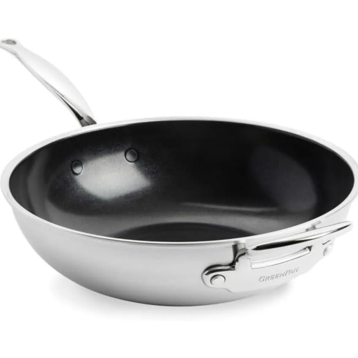 Wok cerámico con exterior de acero inoxidable Premiere GreenPan