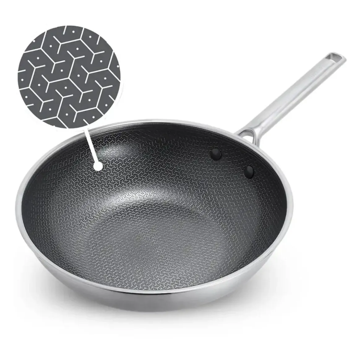 Wok cerámico de acero inoxidable tricapa con fondo de nido de abeja Apex GreenPan