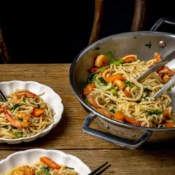 Wok de acero inoxidable 3-Ply con tapa de cristal Castel'Pro Cristel